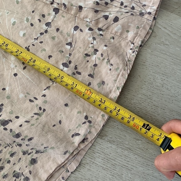 Flax Lagenlook Linen Maxi Skirt Floral Pull On‎ size S bohemian minimalist - Picture 10 of 12